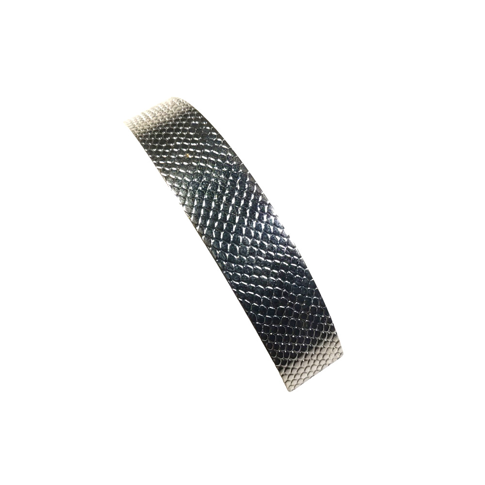Hair Barrette Tension Clip Heavy Silver Tone 4" Textured